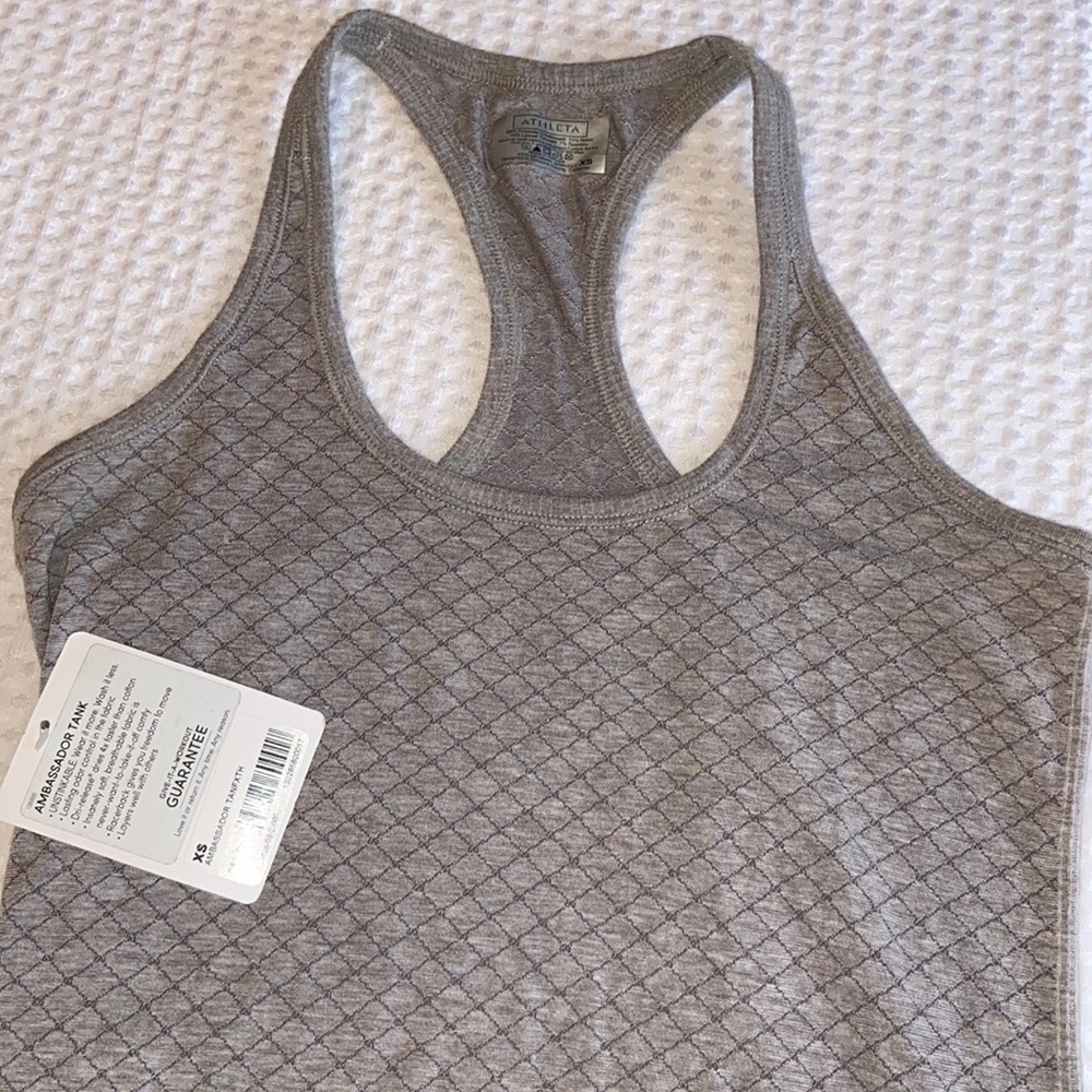 NEW! $49 ATHLETA XS AMBASSADOR TANK Top Gray Racerback